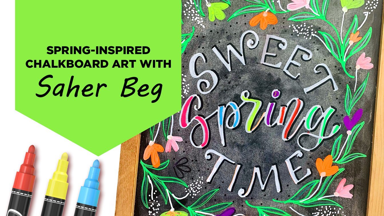 Spring-Inspired Chalkboard Art with Saher Beg