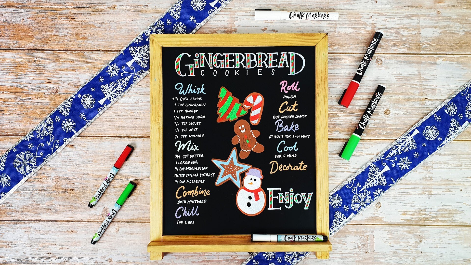 Design a Christmas Cookie Recipe on a Chalkboard Using Chalk Markers | Chalkola Art Supply