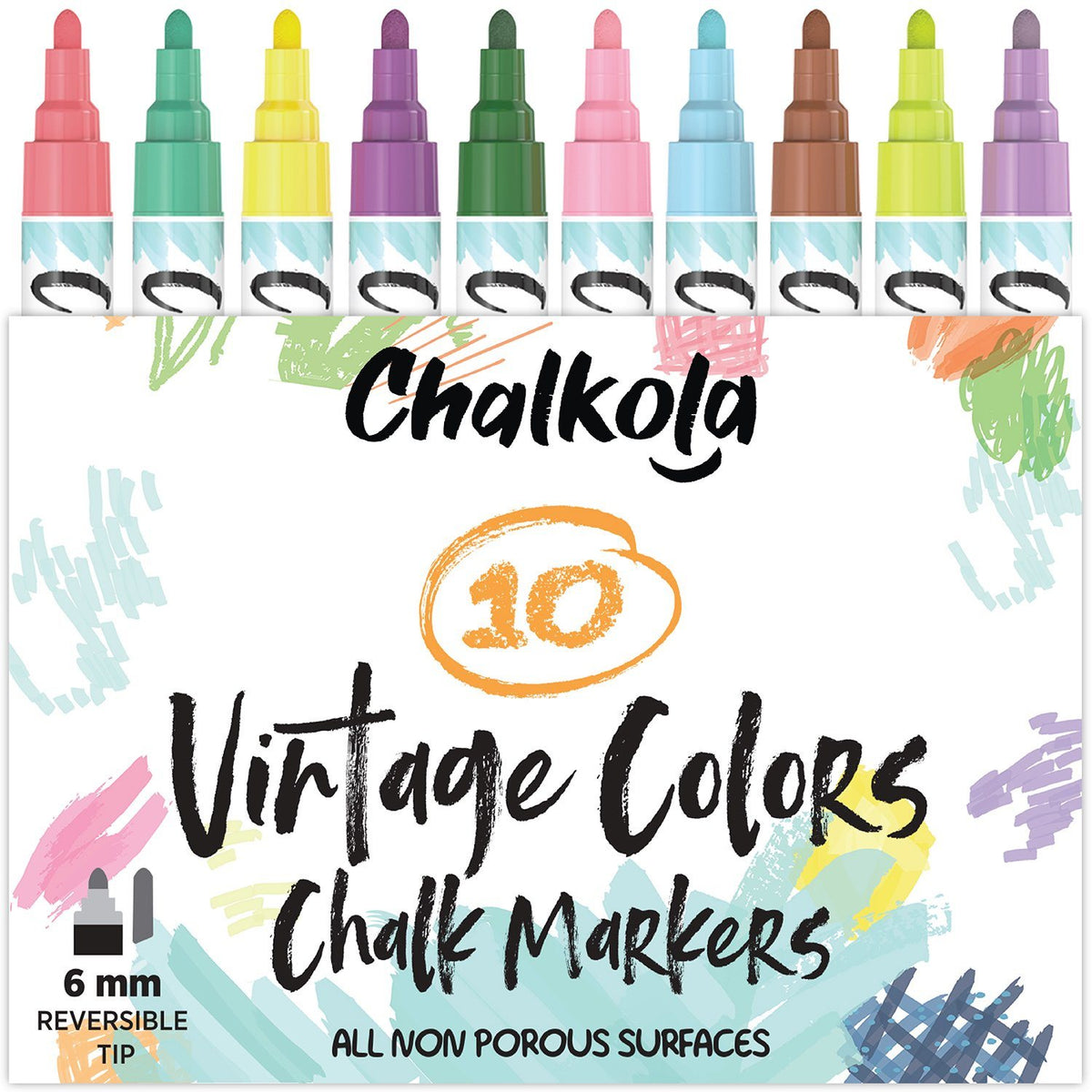 Vintage Color Liquid Chalk Markers - Pack of 10 6mm Tip 
