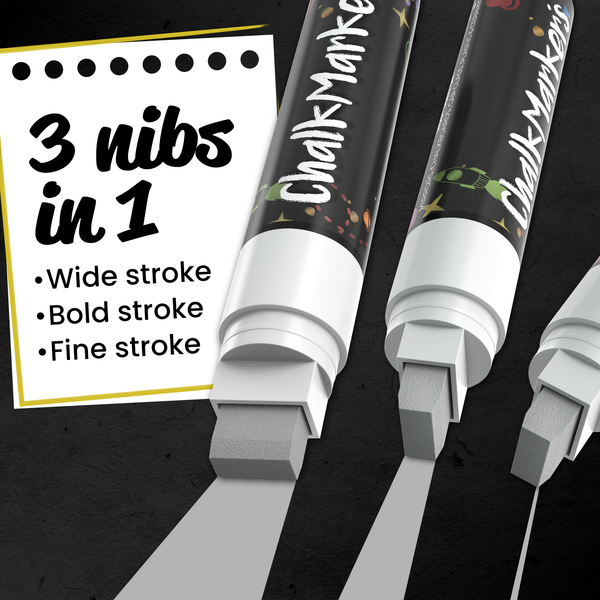 Chalkola Chalk Pens - Pack of 40 (Neon, Classic & Metallic) Chalk Pens - for Chalkboard, Blackboard, Window, Labels, Bistro, Glass - Wet Wipe Era