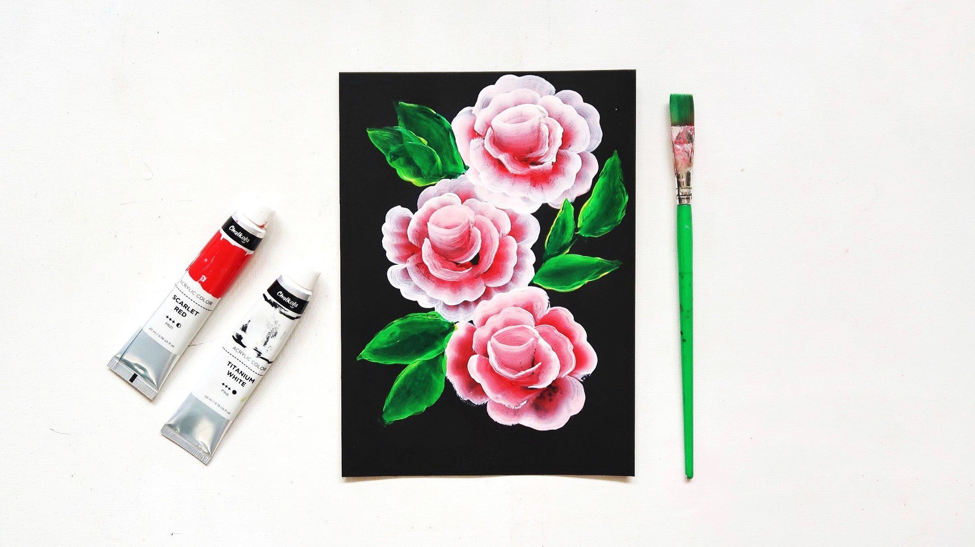 Acrylic Painting of Roses Using One Stroke Technique