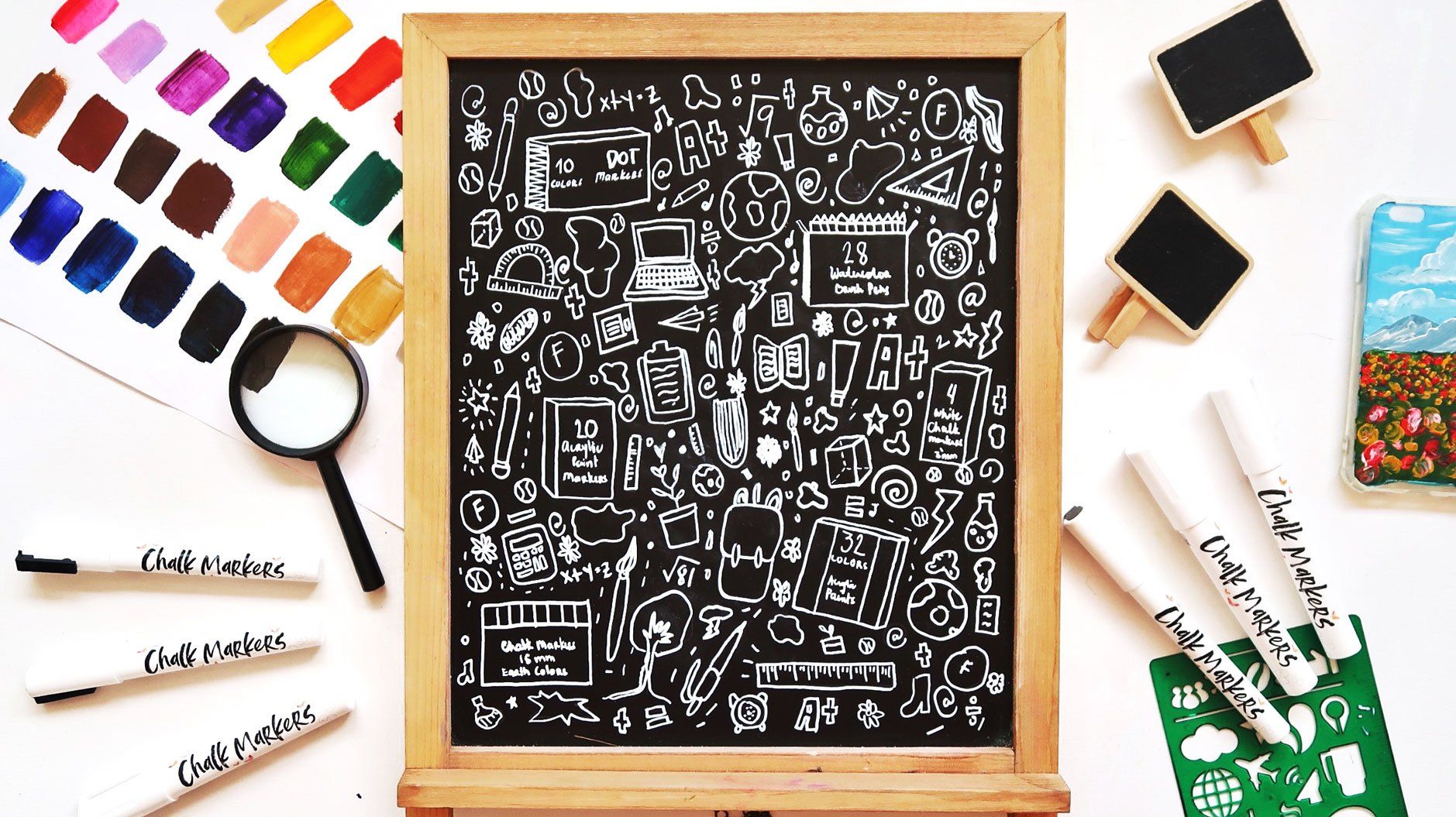 Chalkboard Search Game with Hidden Chalkola Products