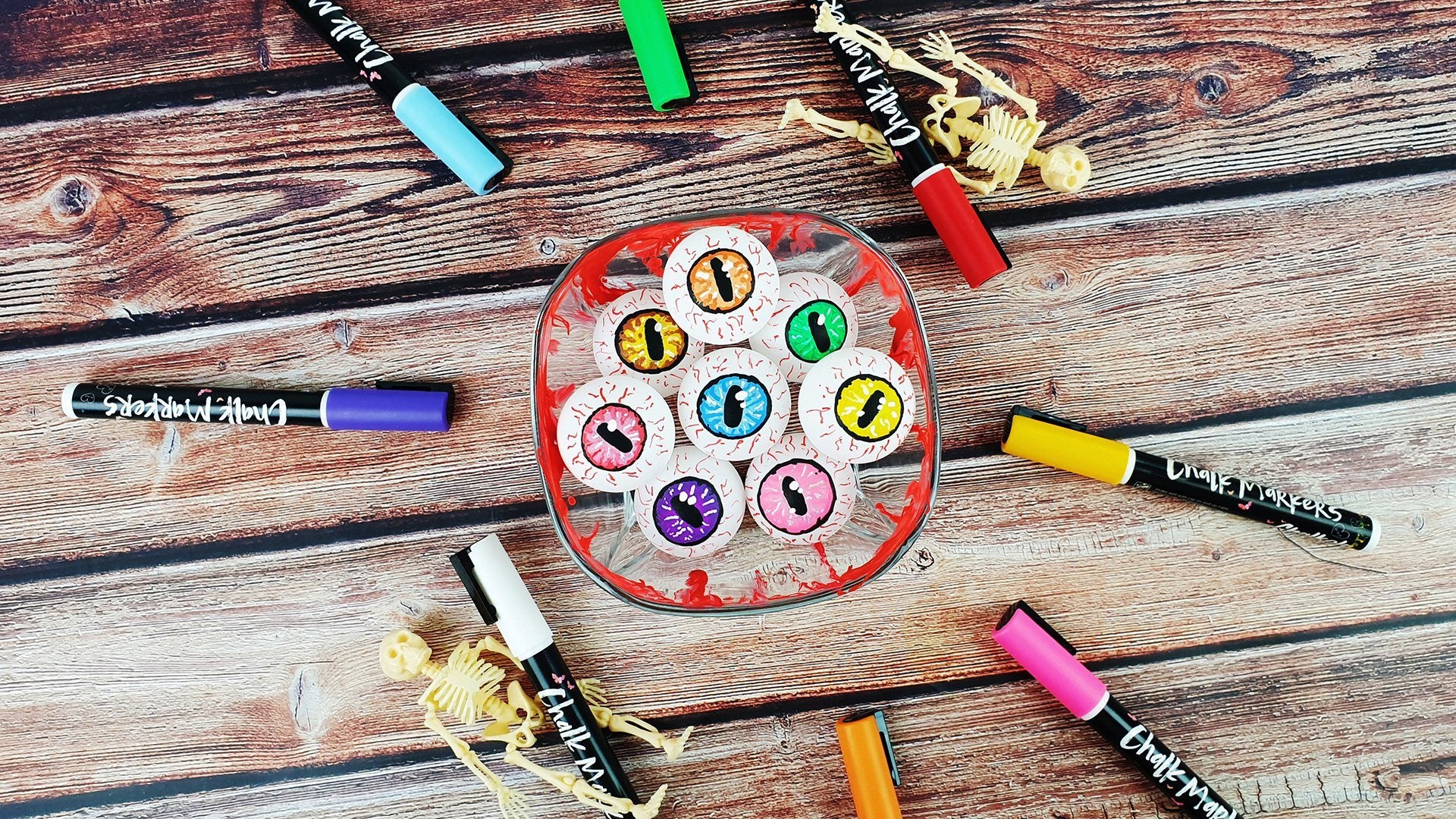 DIY Eyeballs in a Bowl Using Chalk Markers | Chalkola Art Supply