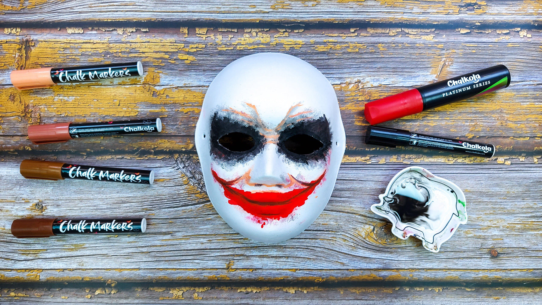 DIY Joker Mask for Halloween with Chalk Markers | Chalkola Art Supply