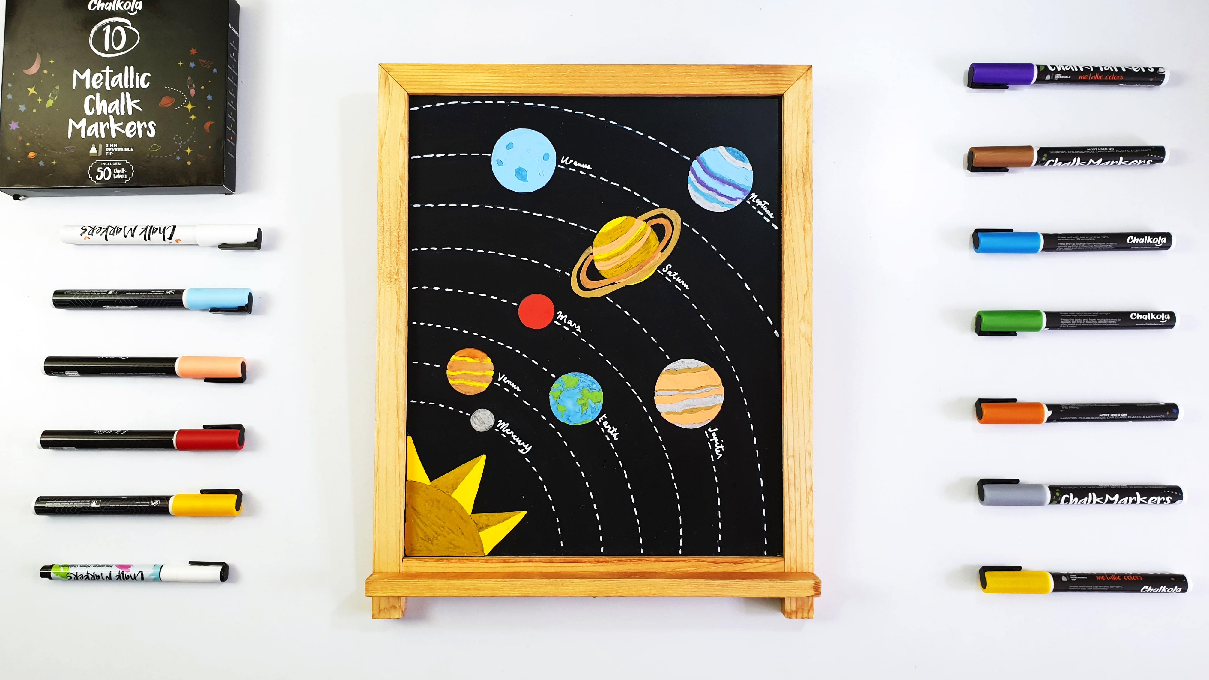 How to Draw the Solar System with Chalk Markers - Chalkola Art Supply
