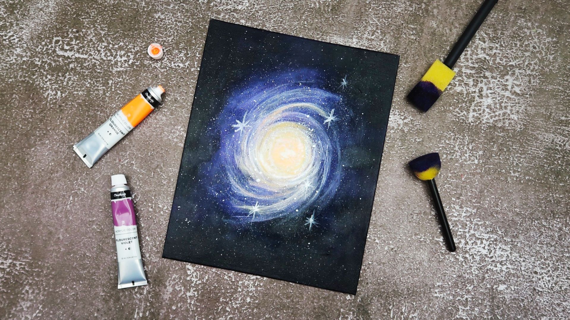 DIY Andromeda Galaxy Art using Acrylic Paints