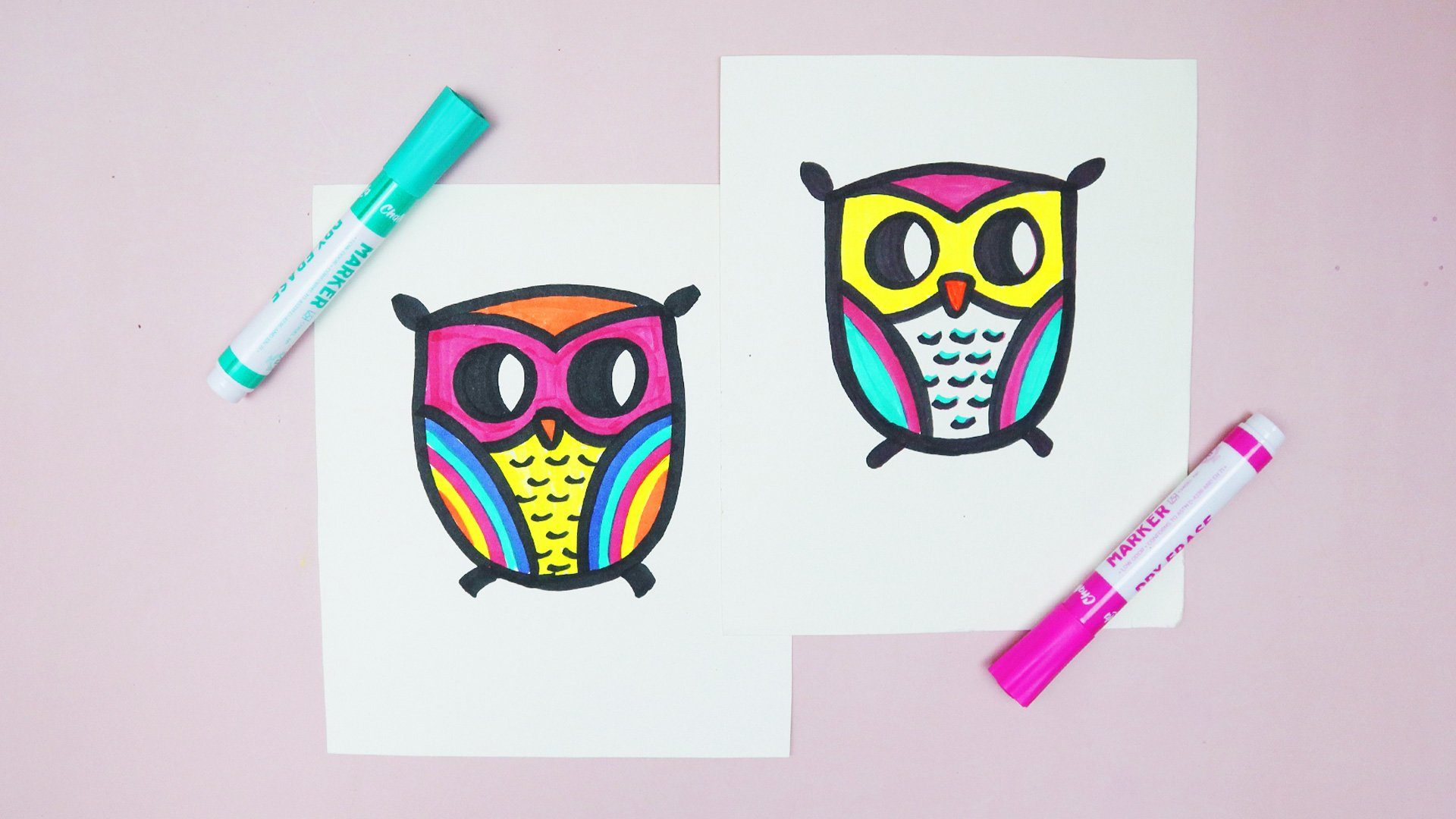 How to Draw an Owl Using Dry Erase Markers with Free Tutorial Sheet
