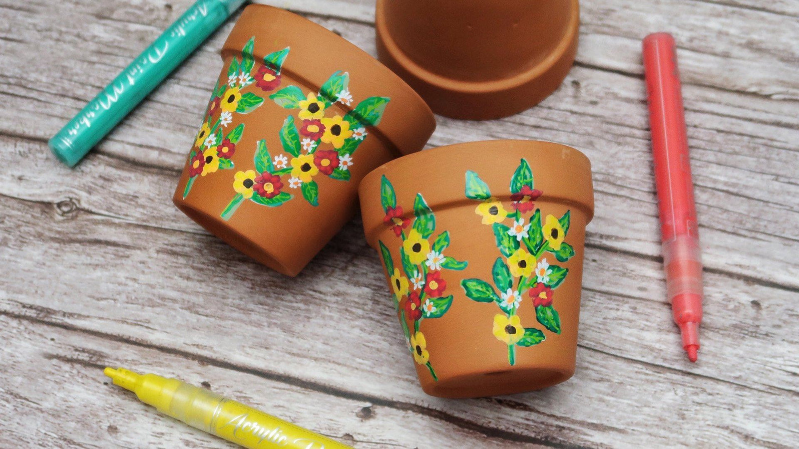 POSCA PENS on POTS!! (Satisfying) -   Painted pots diy, Plant pot  decoration, Painted clay pots