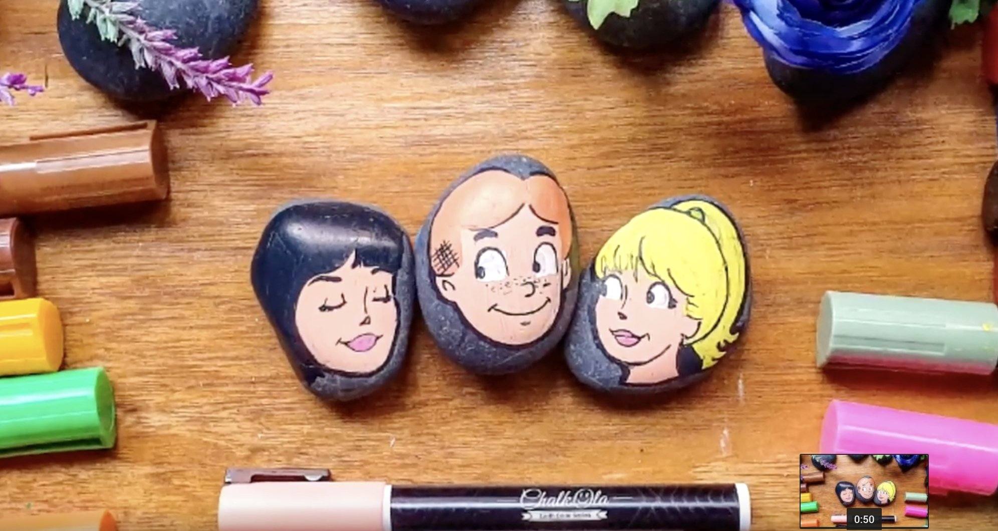 Painting Comic Book Characters on Rocks with Chalk Markers | Chalkola Art Supply