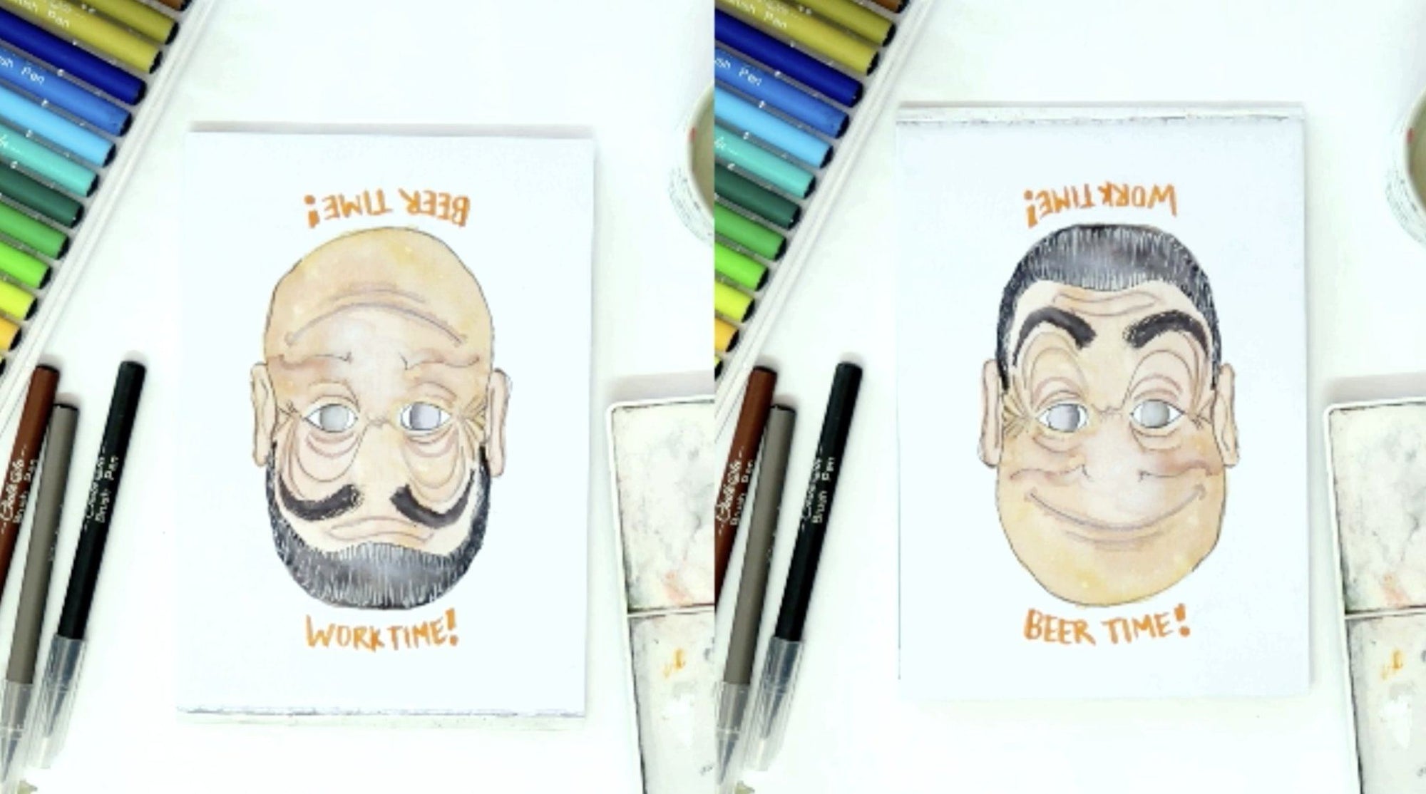 Watercolor Brushpens Drawing for Father's Day | Chalkola Art Supply