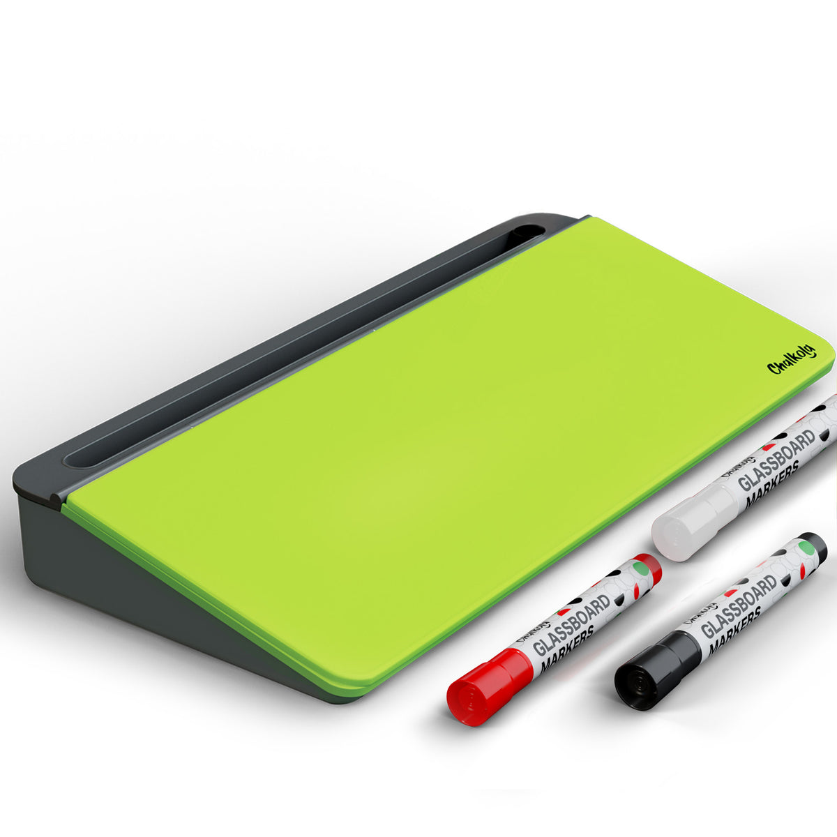 Chalkola Glass Desktop Whiteboard with Storage