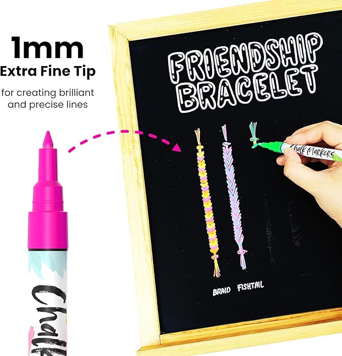10 Bright 1mm Chalk Markers