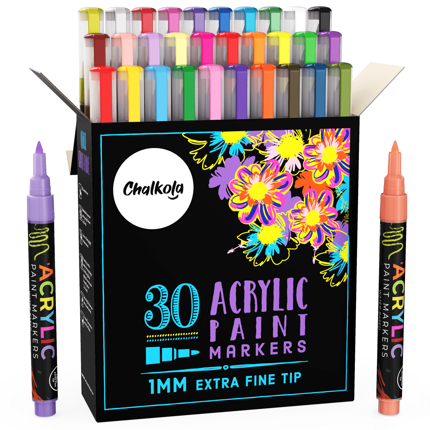 30 Extra Fine Tip Paint Markers 2 Packs of 15 Acrylic Paint Pens