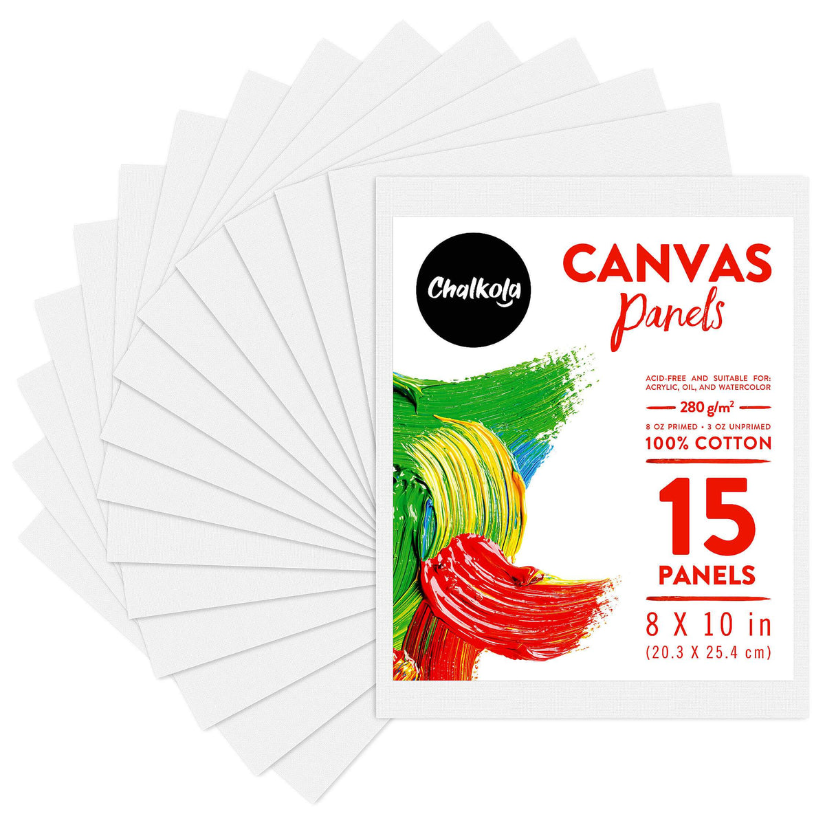 Paint Canvas Panels 8x10 inch (15 Pack)