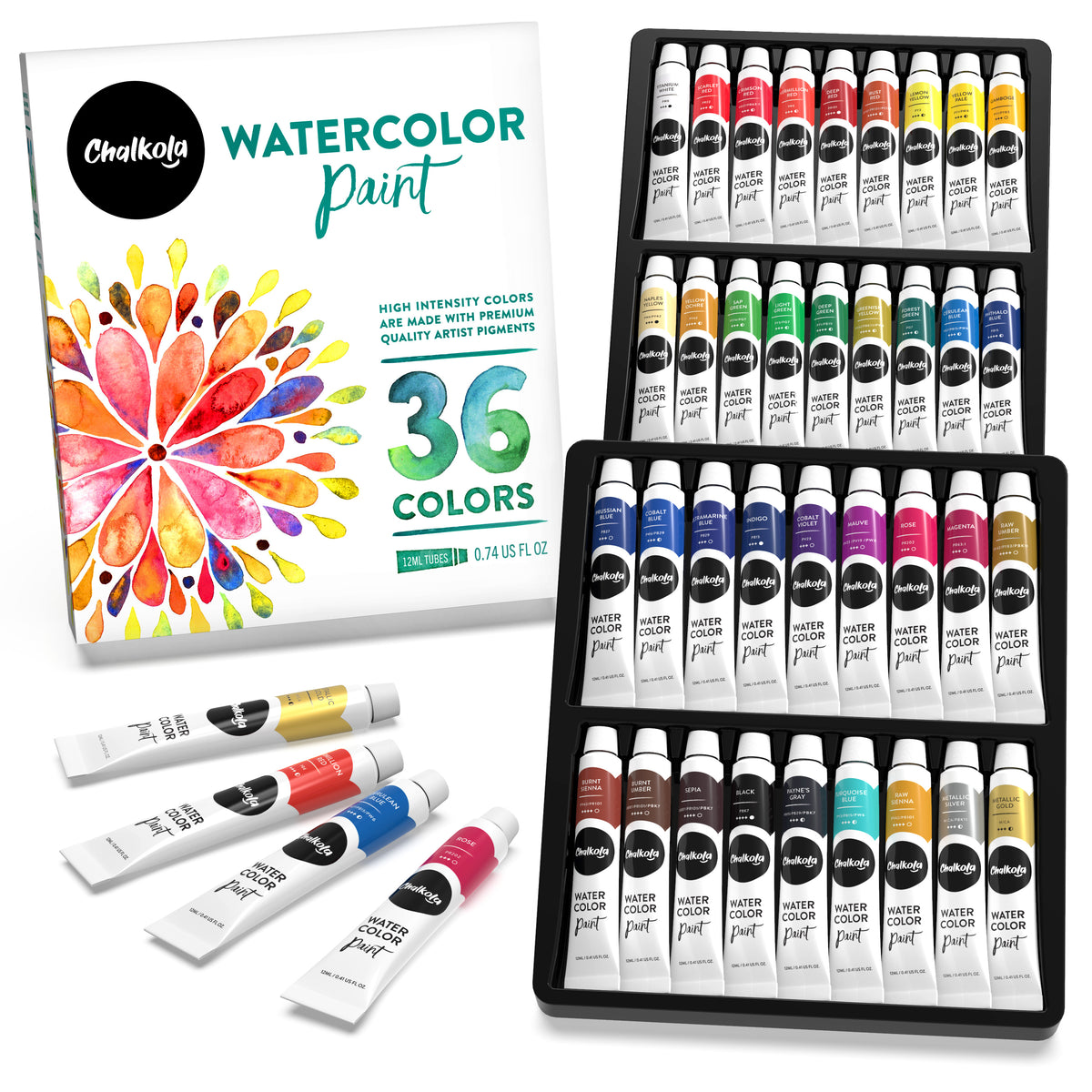 36 Watercolor Paint Set + 28 Waterbrush Pens