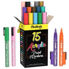 15 Acrylic Paint Pens extra-fine Tip for Rock Painting, Stone, Ceramic,  Glass, Wood, Fabric, Canvas, Metal -  Israel