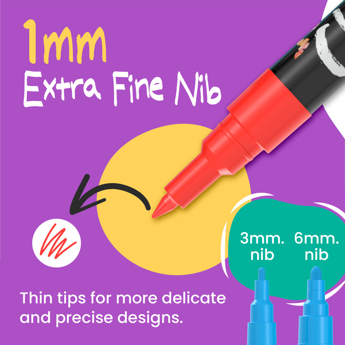  Extra Fine Tip White Chalk Markers (4 Pack 1mm Point