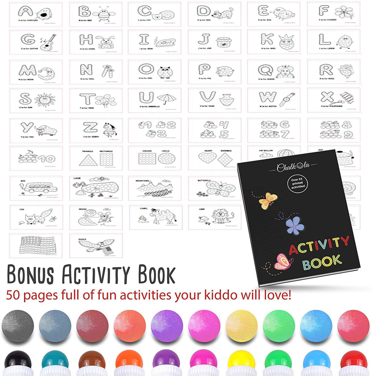 Bundle for Kids: 10 + 8 Washable Dot Markers