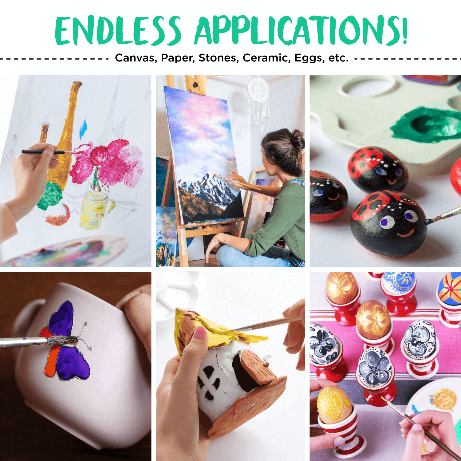 Artist's Bundle: 32 Acrylic Paint + 15 Canvas Panels - Chalkola