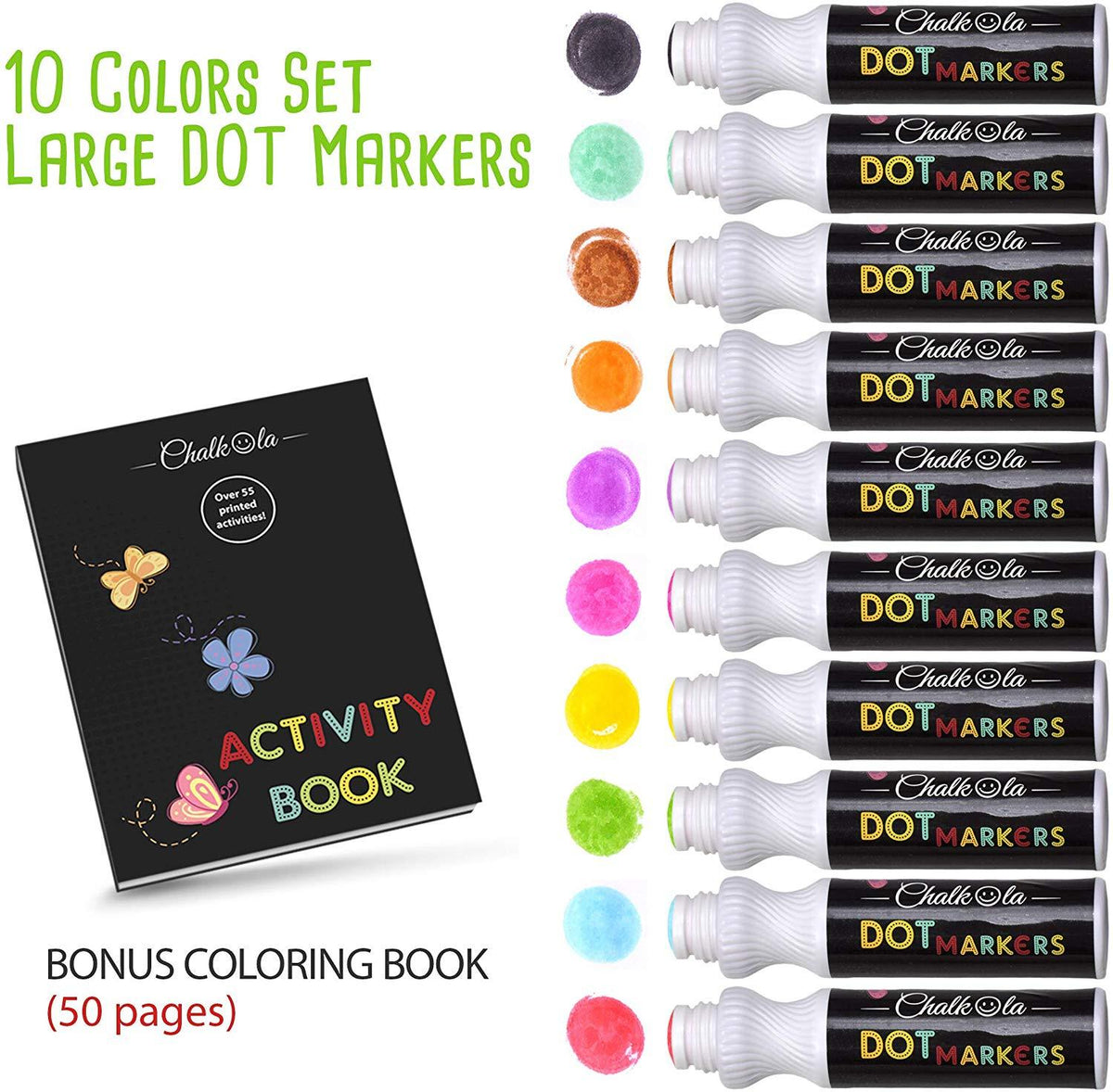 Bundle for Kids: 10 + 8 Washable Dot Markers