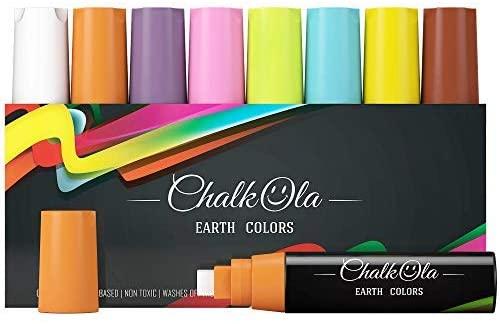Jumbo Color Chalk Markers with 15mm Nib - Pack of 8 Pens - Chalkola Art  Supply