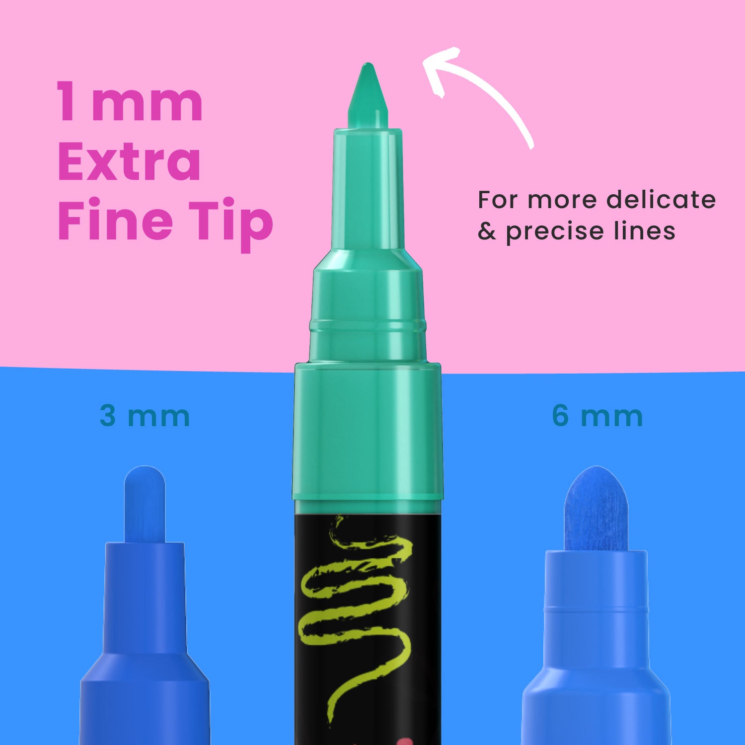 Extra Fine Tip Markers, Assorted Colors, Pack of 4