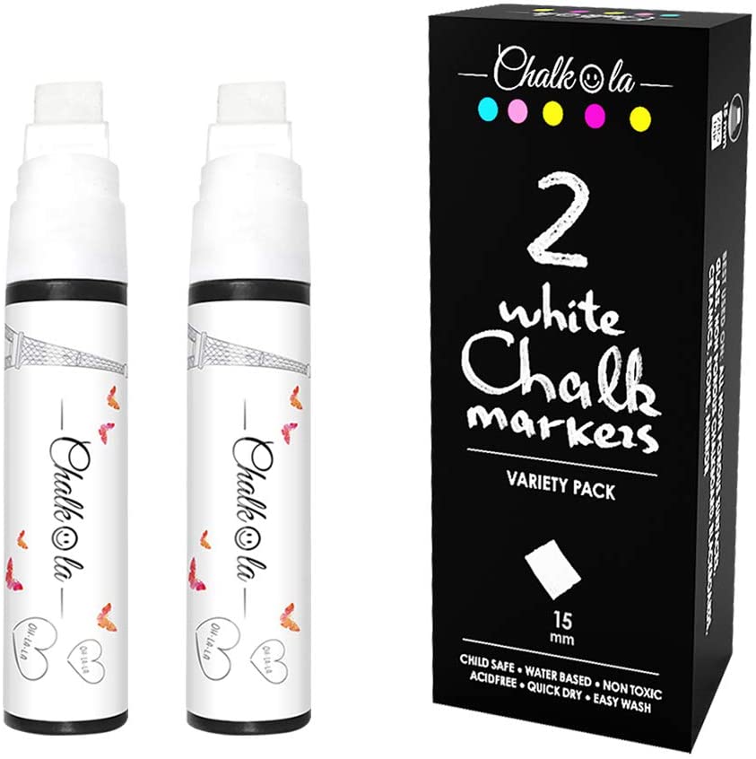 Window Chalk Markers  Pack of 2-15mm Jumbo Nib - Chalkola Art Supply