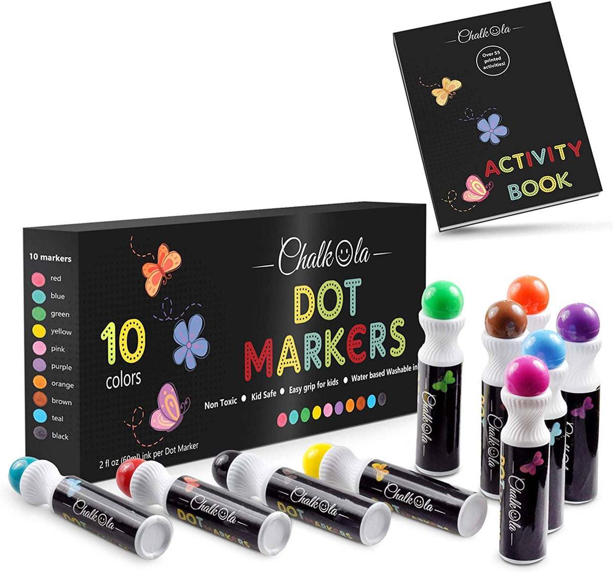 10 Dot Markers + 10 Chalk Markers (Gold+Silver) 