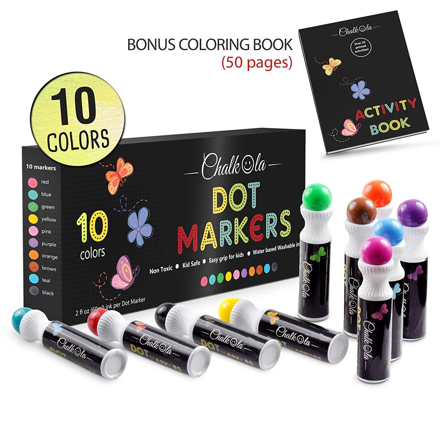 Bundle for Kids: Watercolor Brush Pens + Washable Dot Markers