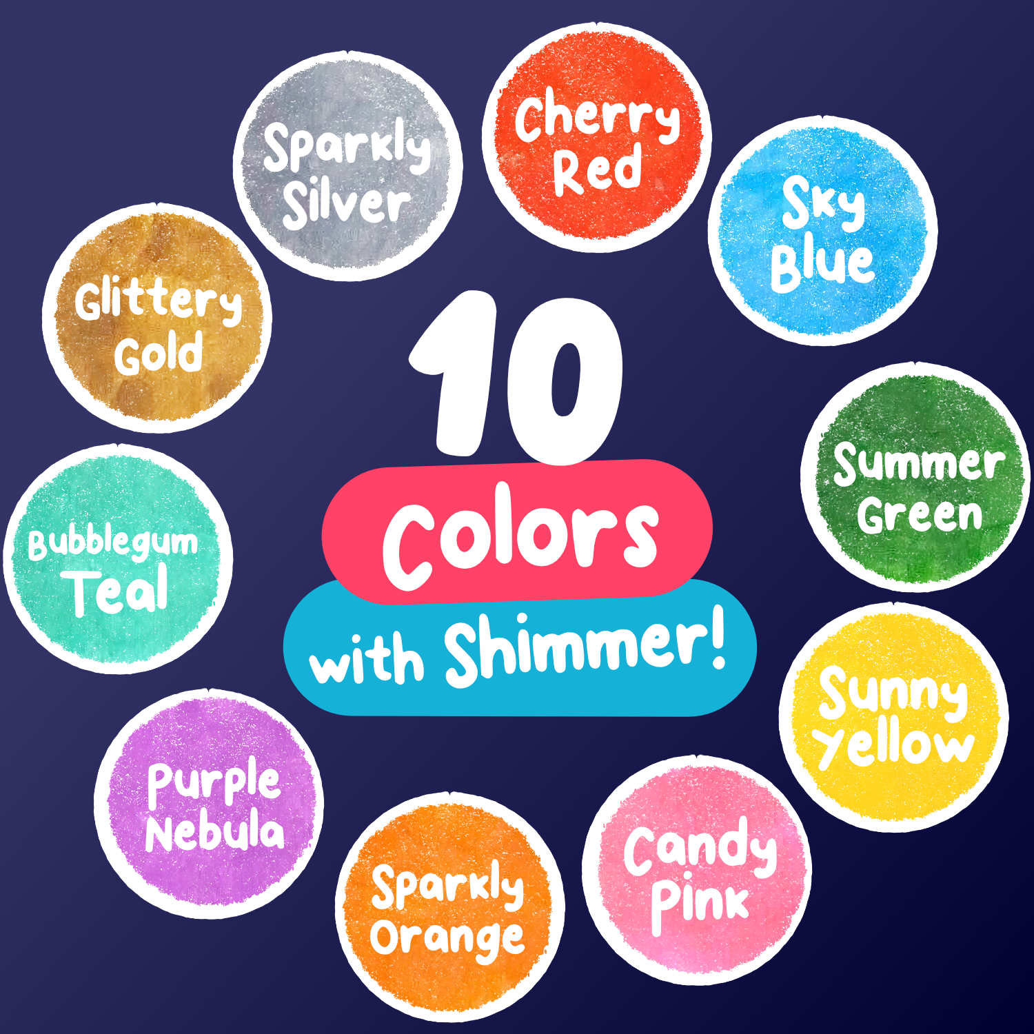 Washable Shimmer & Regular Dot Markers - 16 Pack Downloadable