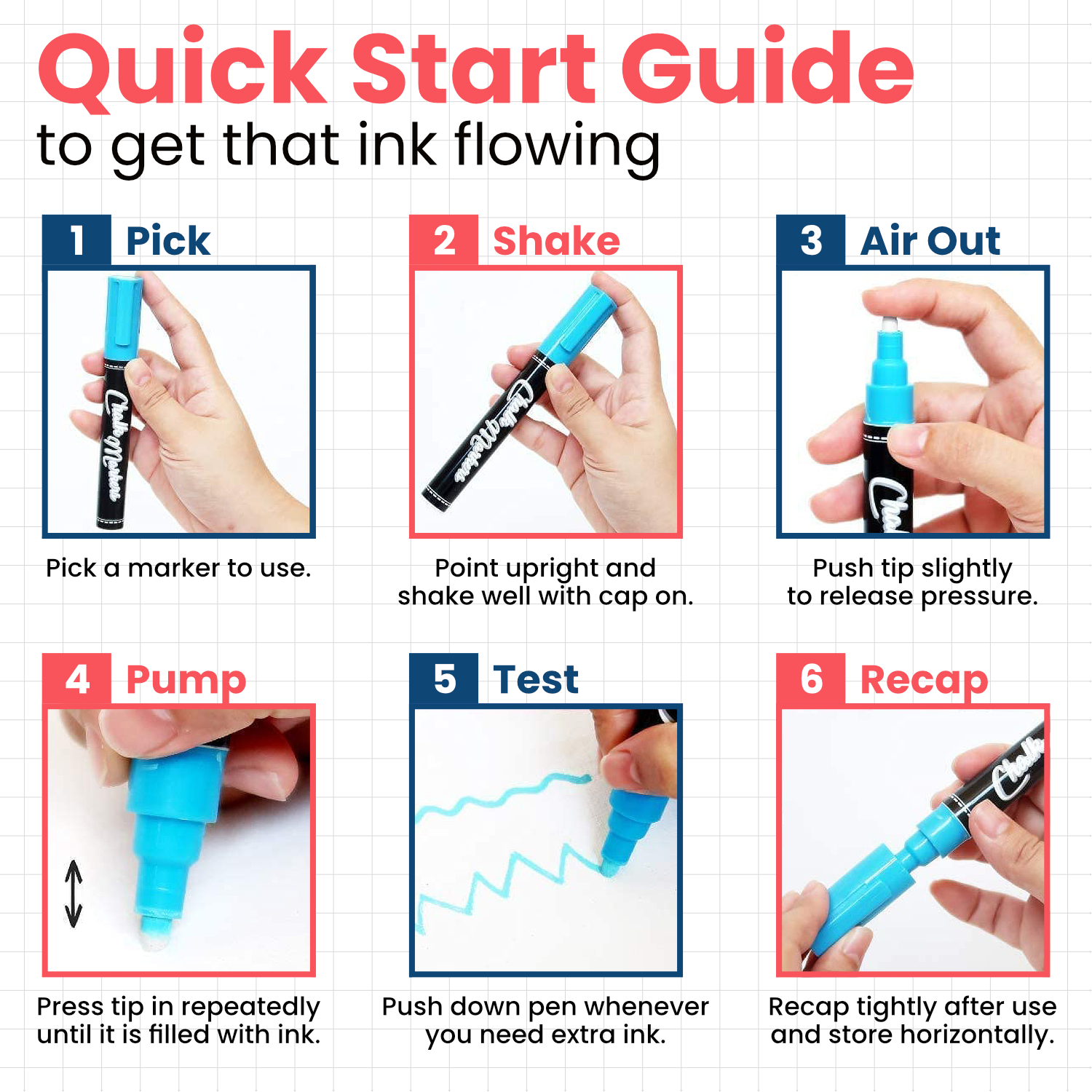 Liquid Chalk Markers - Large Flat Tip