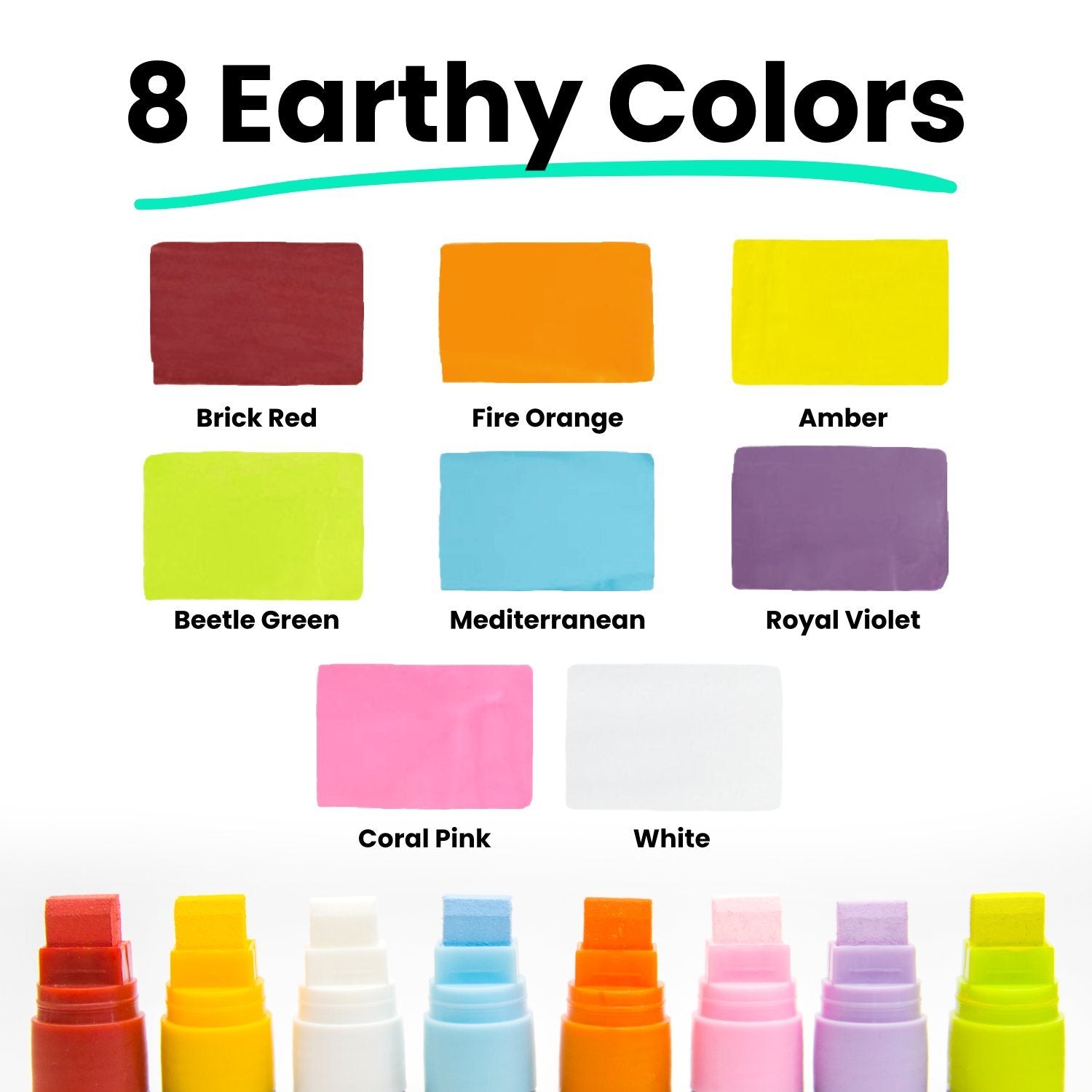16 Jumbo 15mm Chalk Markers Bundle | Neon + Classic