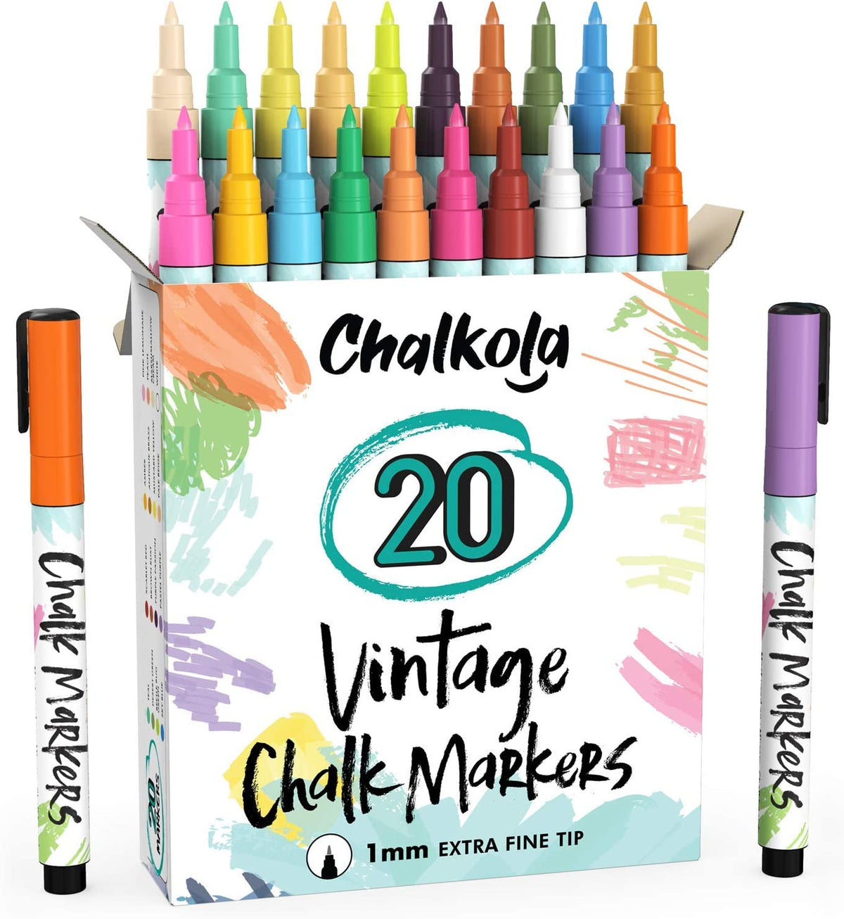 Vintage Colors Chalk Markers - Pack of 20 Pens