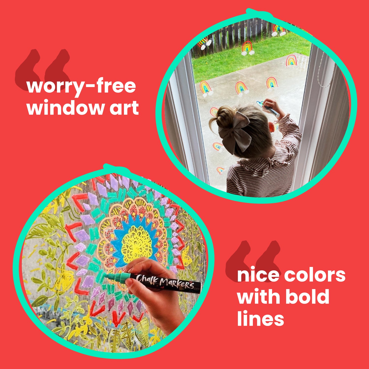 Window Chalk Markers 15mm Nib - Neon & Metallic Colors - Chalkola Art Supply