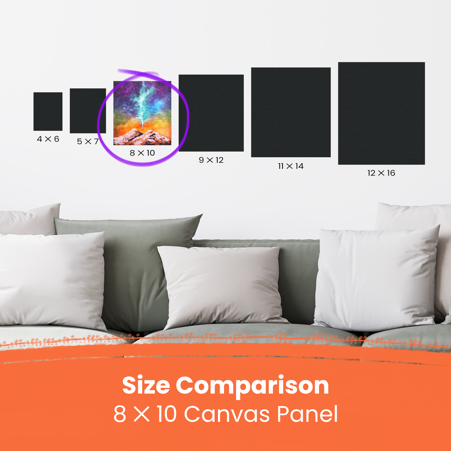 HVEST Blank Canvas for Painting 6 PCS Square Blank Canvas Boards Canvases  for