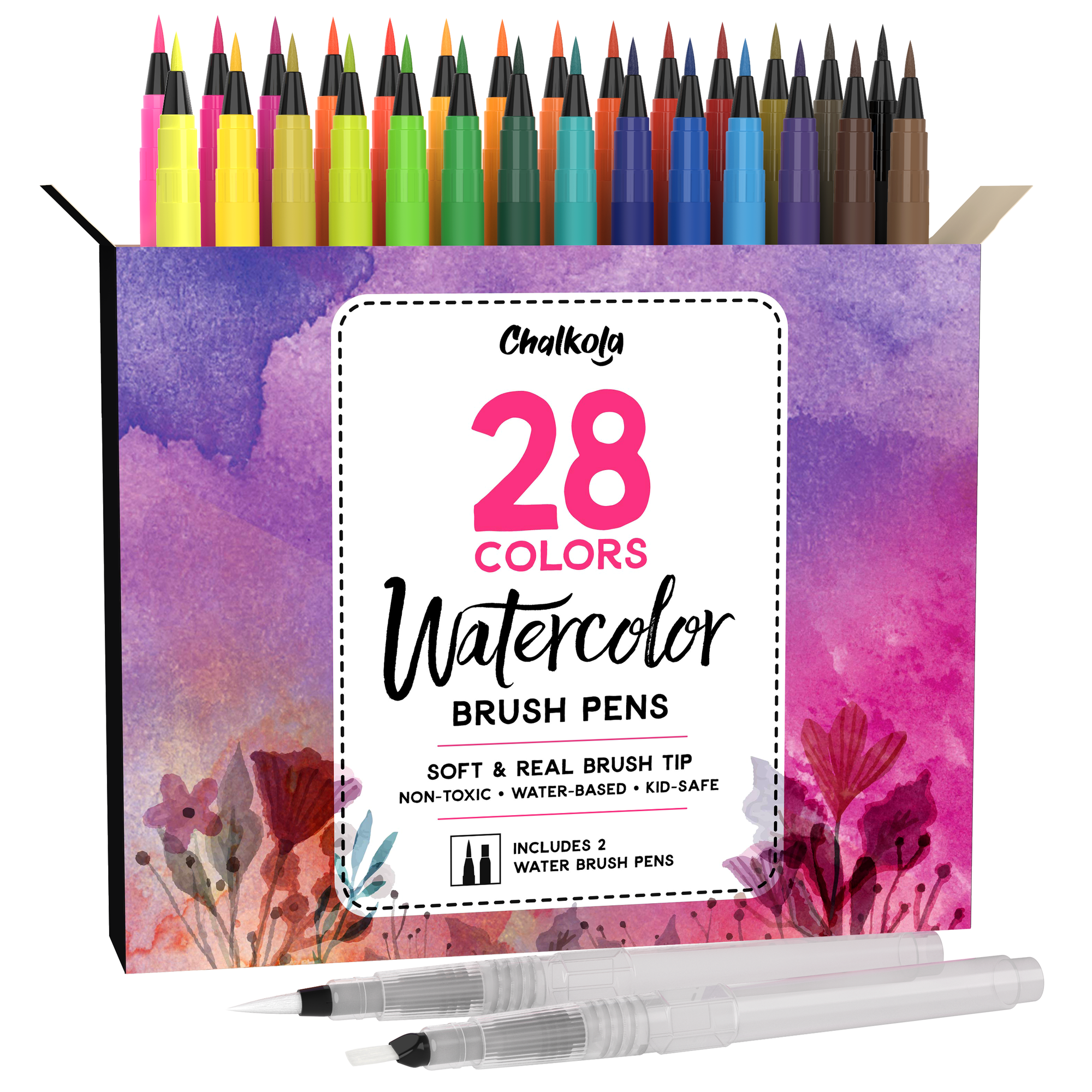 Watercolor Brush Pens & 2 Blending Brushes