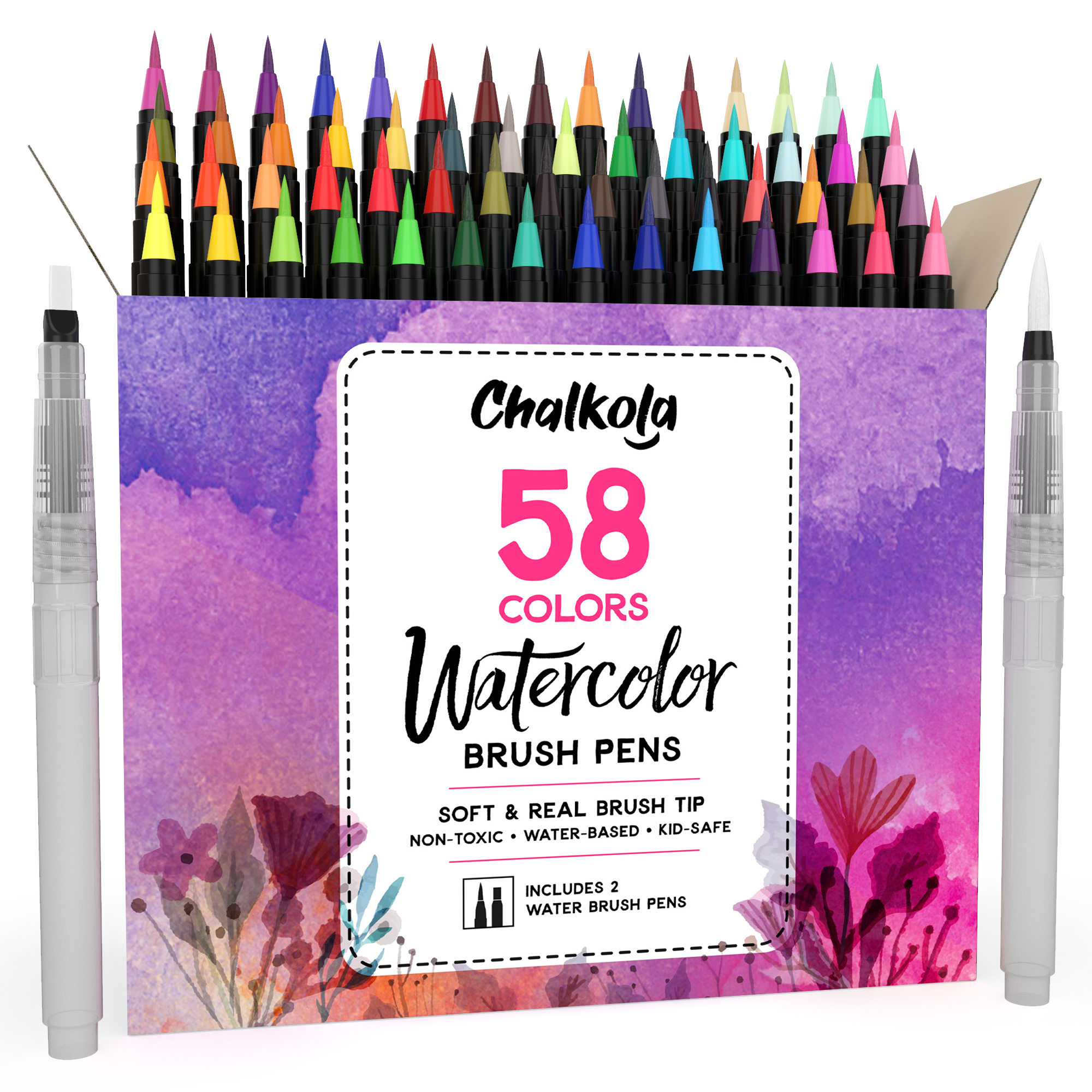Chalkola Watercolor Brush Pens for Lettering, Coloring, Calligraphy - Set  of 28 Watercolor Pens, 15 Painting Pad & 2 Watercolor Markers - Drawing Art  Supplies for Kids, Adults, Professional Artist : : Home &  Kitchen